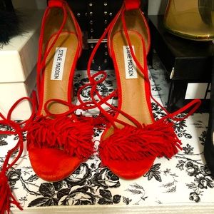 Steve Madden red tassel sandals